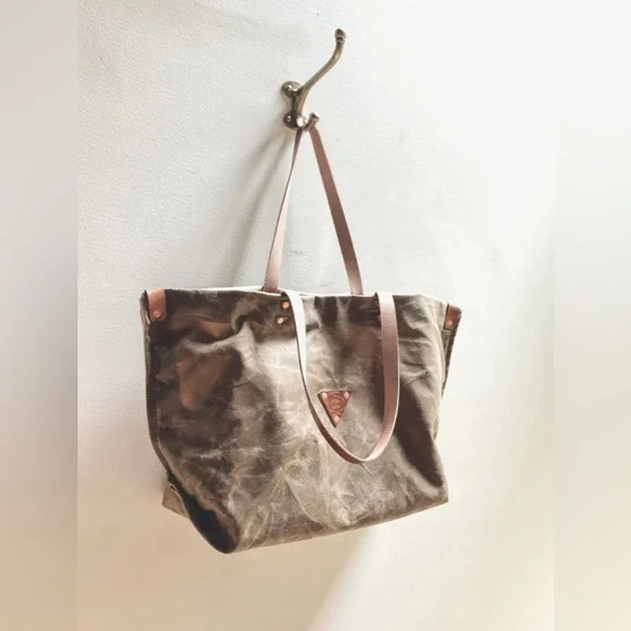 Arden + James Waxed Canvas and Leather Carryall Tote Bag